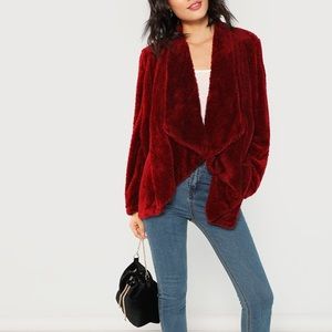 LAST CHANCE 🌸 SHEIN Waterfall Neck Teddy Coat
